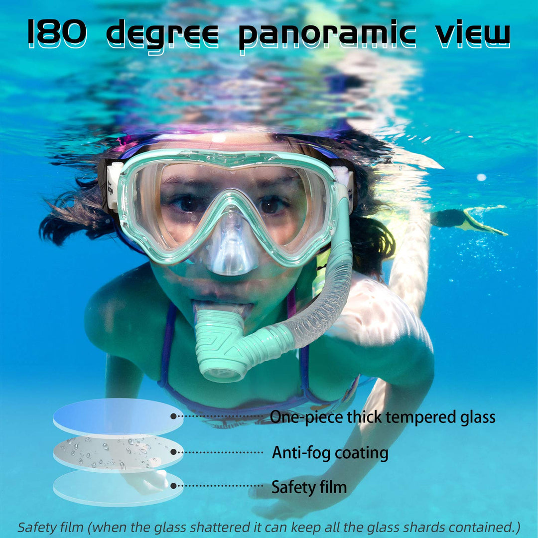 Kids Swim Goggles Swimming Goggles for Kids Boys Girls Toddlers Youth 5-15 Anti-Fog 180° Clear Goggles No Leak Kids Pool Underwater Open Water Swim Goggles with Nose Cover Swimming Equipment