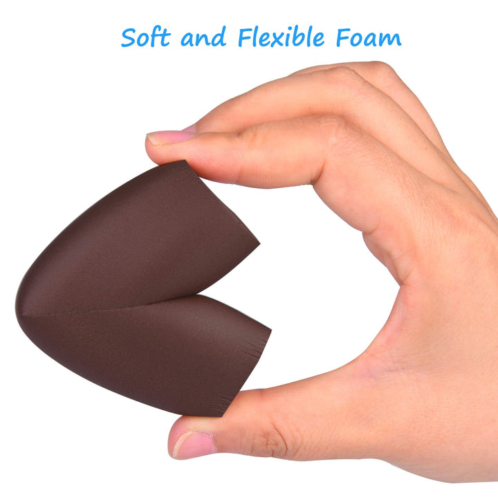 Furniture Edge and Corner Guards | 16.2ft Protective Foam Cushion | 15ft Bumper 4 Adhesive Childsafe Corners | Baby Child Proofing Foam Set and Safe for Table, Fireplace, Countertop | Brown