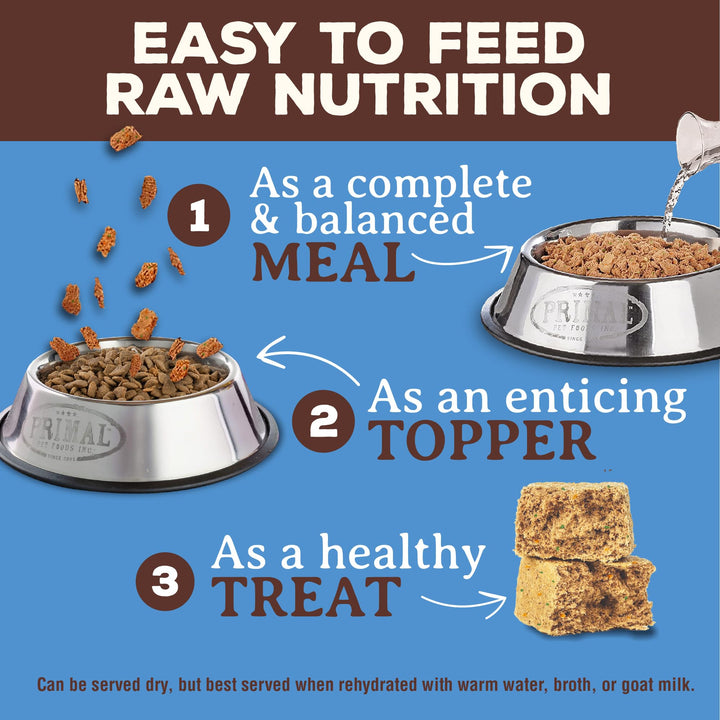 Primal Freeze Dried Raw Dog Food Nuggets, Duck, Complete & Balanced Meal, Also Use as Topper or Treat, Premium, Healthy, Grain Free, High Protein Raw Dog Food, 14 oz