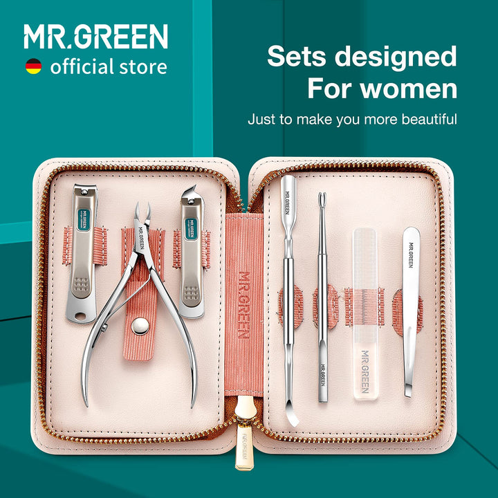 7in1 Manicure Sets Personal Care Tools Stainless Steel Professional Nail Clippers Pedicure Set Travel Case Kits (Mr-6032)