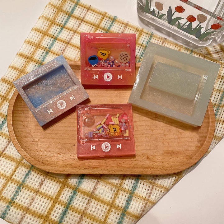 Epoxy Resin Shaker Silicone Molds Set Mouse Head, Flower, Footprint, Dolphin, Windmill, Unicorn, Bear's Paw, TV, Rocking Horse, Drippy Circle, Media Players 12-Count