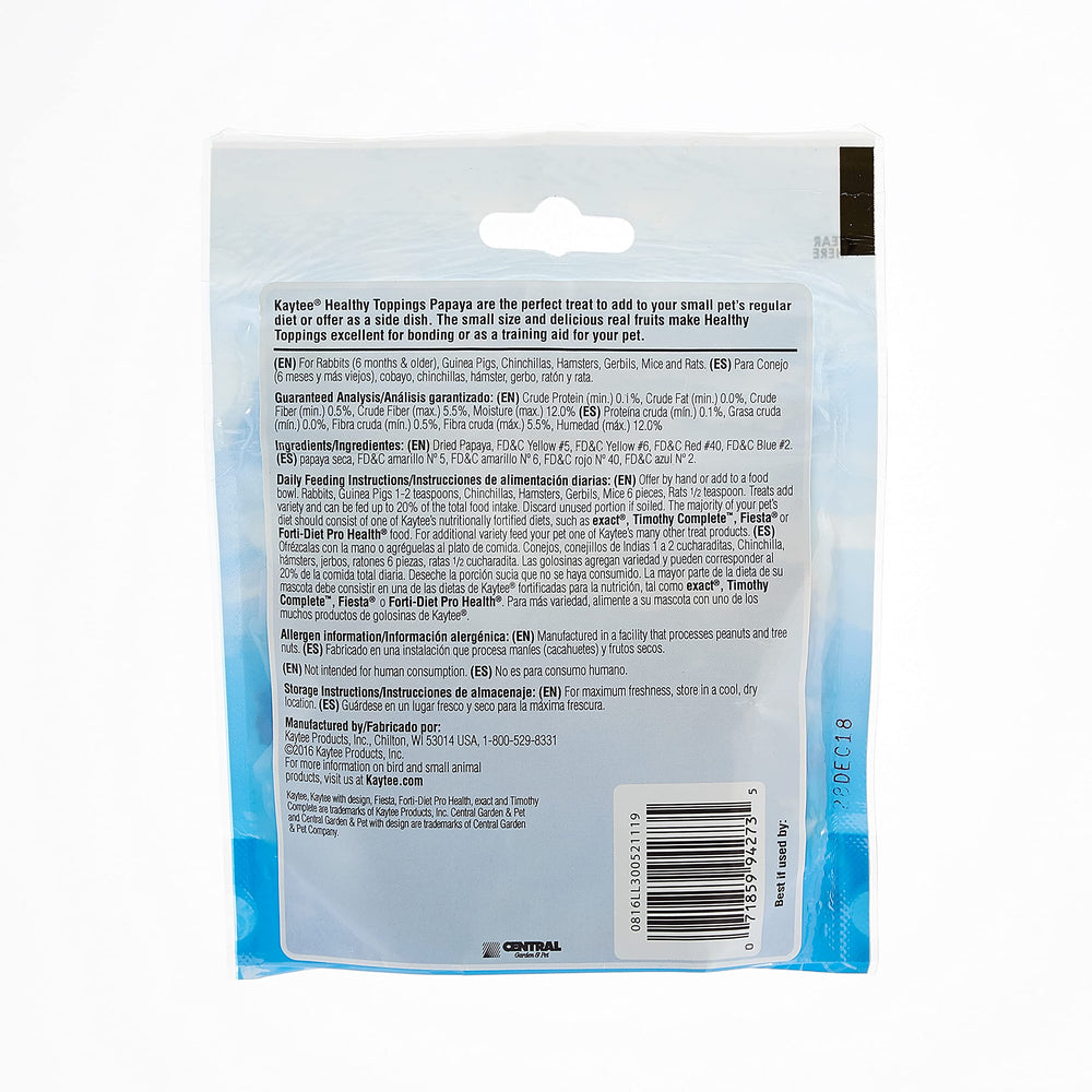 Fiesta Healthy Toppings Papaya Treat For Small Animals, 2.5-Oz Bag