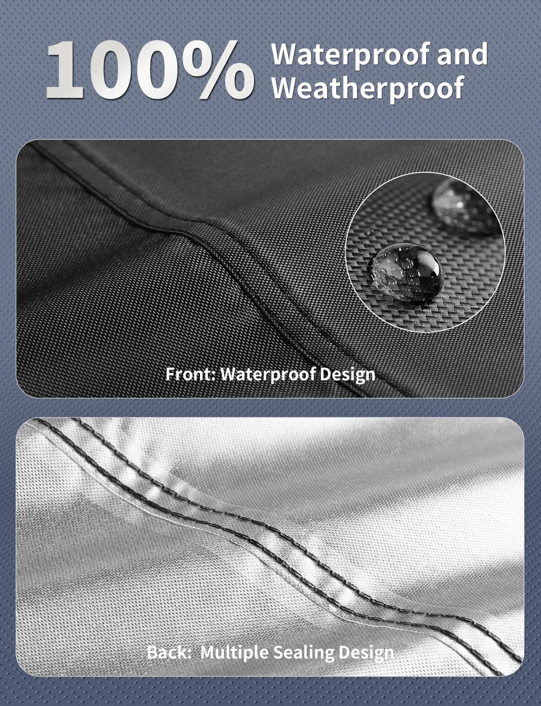 Patio Furniture Covers 96x64x40 inch Outdoor Furniture Covers Waterproof Windproof Anti-UV Rectangular Fits for 6-12 Seats