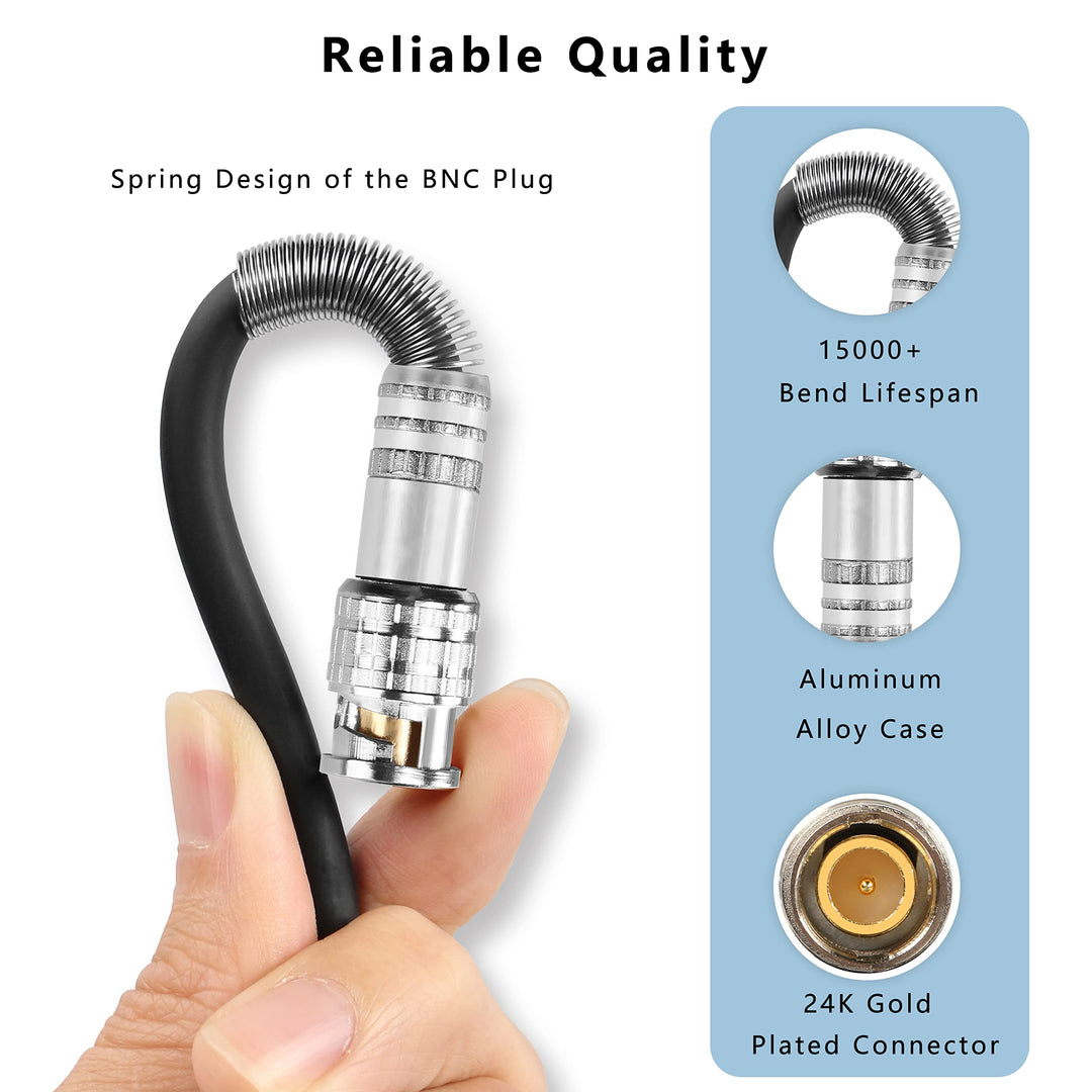 BNC Male to 3.5mm (1/8) Female Plug TRS Stereo Coaxial Power Audio Cable(0.5M) (BNC Male to 3.5mm Female)