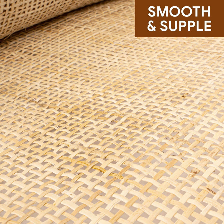 24 Width Square Rattan Cane Webbing Roll 5 Feet for Caning Projects Fine Radio Net Mesh Pre Woven Open Mesh Cane Webbing Sheet Natural Rattan Cane Webbing Roll Cabinet Chair (5 Feet)