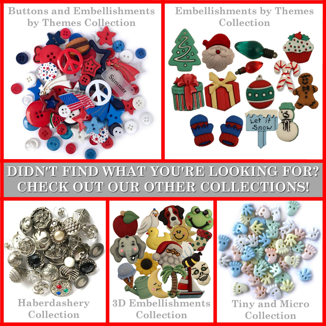 Basics & Bonanza Collection – Extensive Selection of Novelty Round Buttons for DIY Crafts, Scrapbooking, Sewing, Cardmaking, and other Art & Creative Projects