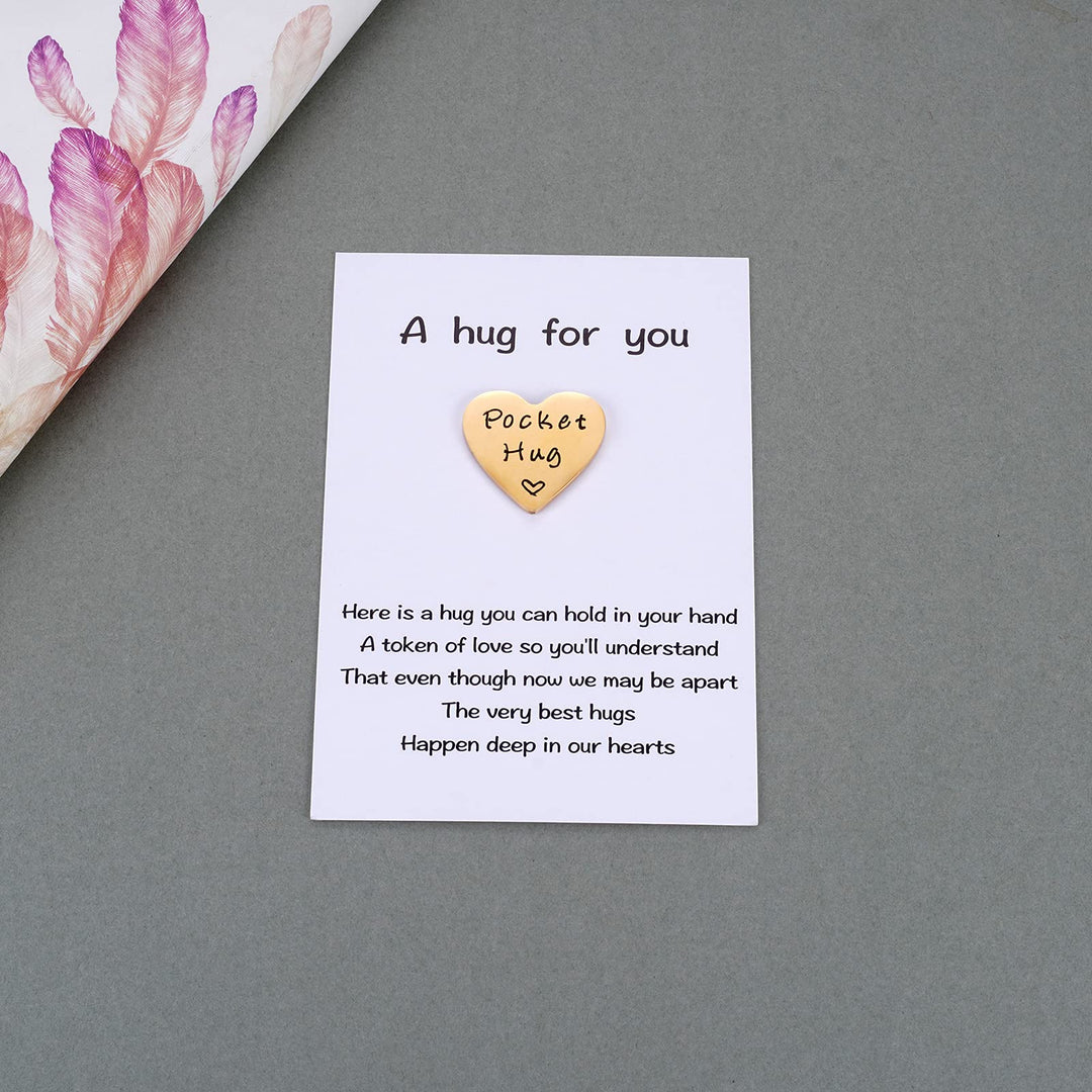 Cute Little Heart Pocket Hug Token & Gift Card - Isolation NHS Social Distancing Thinking of You Love Gift For Family and Friends
