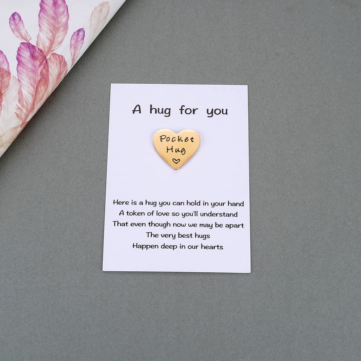 Cute Little Heart Pocket Hug Token & Gift Card - Isolation NHS Social Distancing Thinking of You Love Gift For Family and Friends