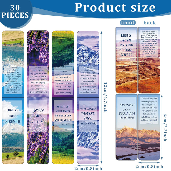 30 Pieces Bible Verses Magnetic Inspirational Bookmarks with Full Scripture Christian Magnetic Book Markers for Men Women Religious Graduation Gifts Students Teachers Book Lovers(Novel Pattern)