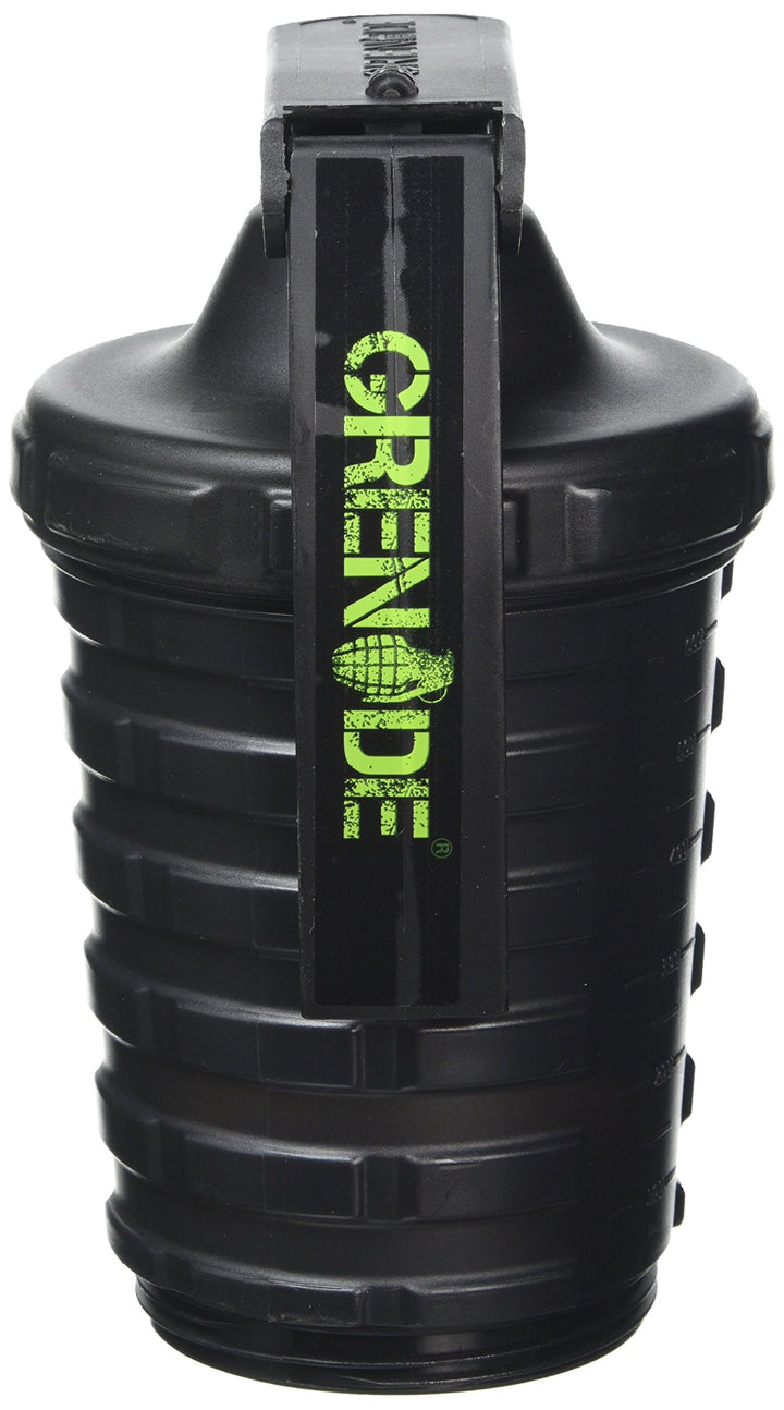Shaker Bottle | Protein Cup with Storage Compartment | Leak Proof Strainer Included | BPA Free Sports Bottle | Pill Slots | Black, 20oz