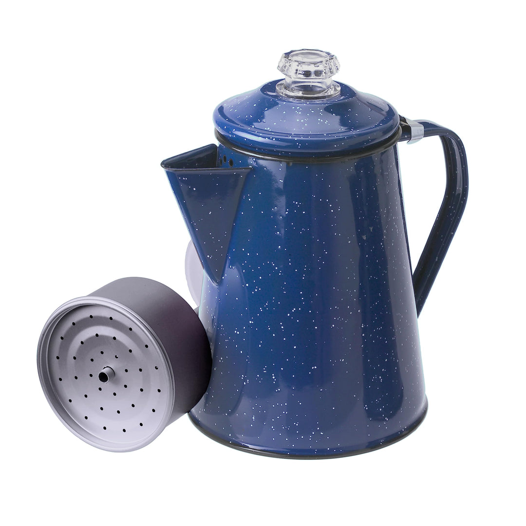 Percolator Coffee Pot | Enamelware Campfire Coffee Boiler Kettle for Outdoor Camping Cookware, Cabin, RV, Kitchen, Hunting & Backpacking