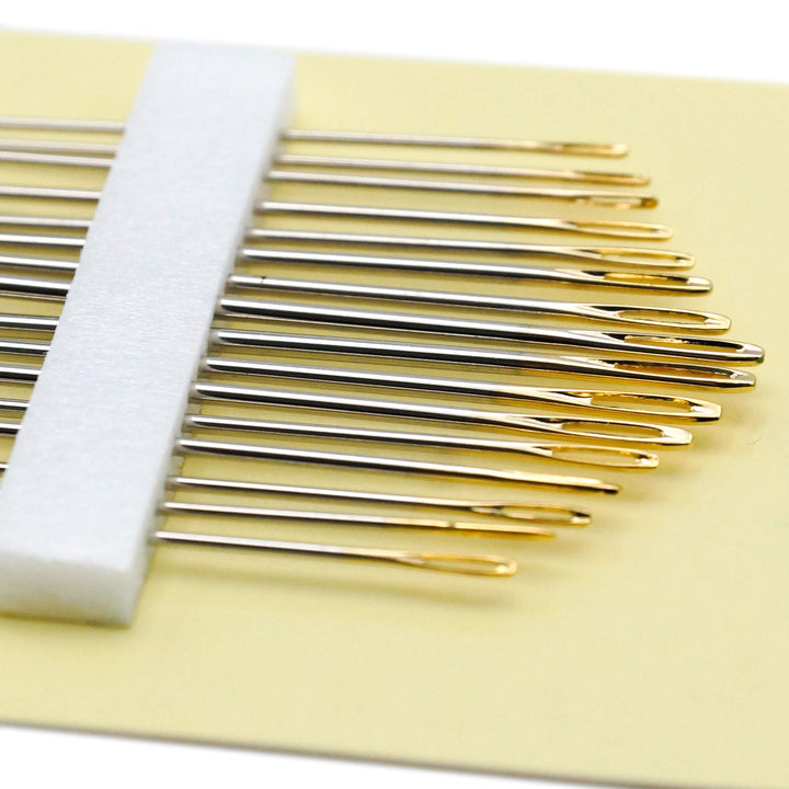 Gold Eye Embroidery Needles Size 3-9 - 16 Pack