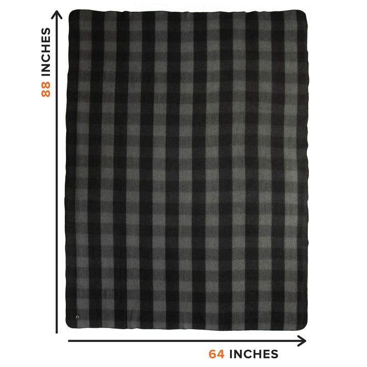 Backwoods Wool Blanket - 4.5lbs, Warm, Heavy, Washable, Large | Great for Camping, Outdoors, Survival & Emergency Kits (Gray Buffalo)