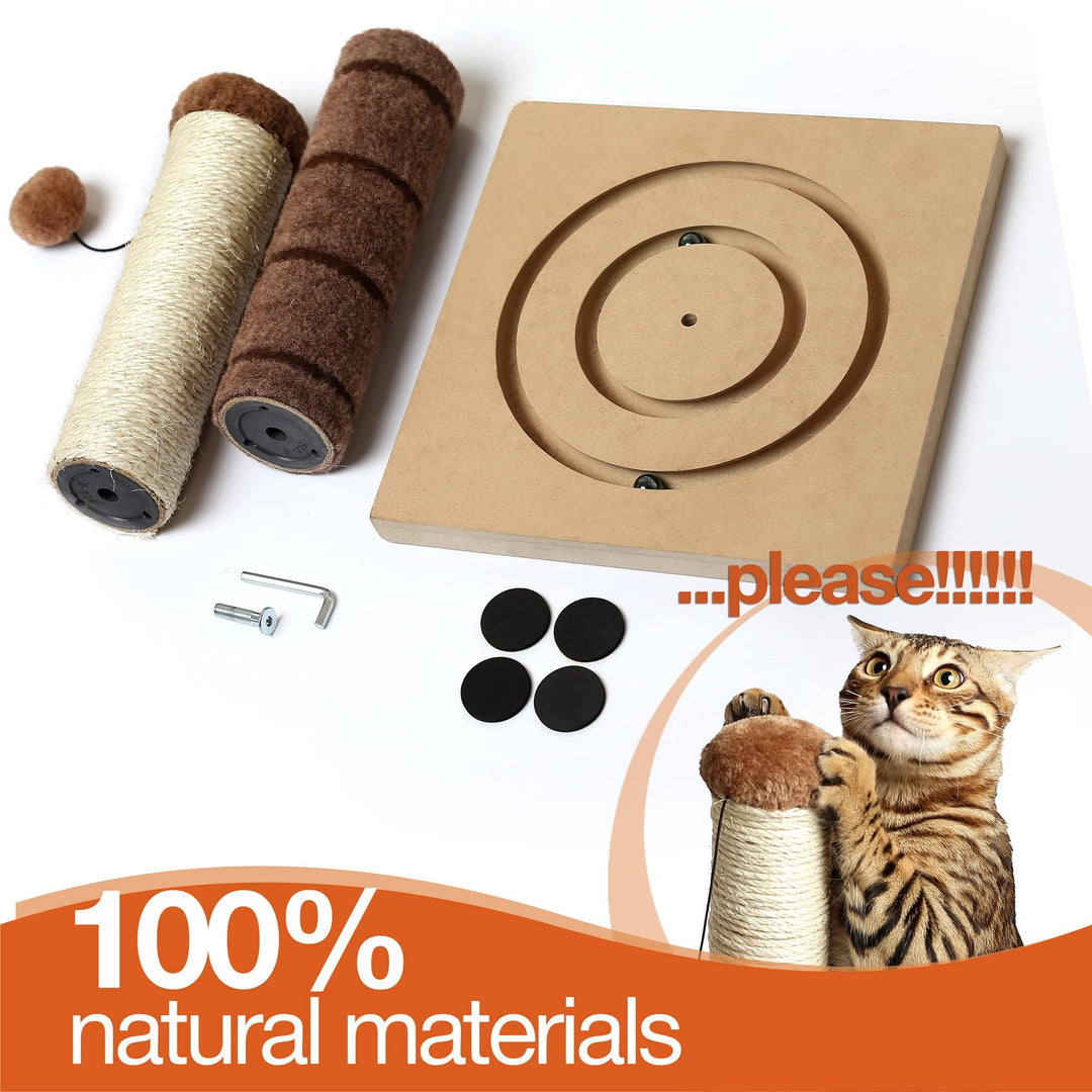 Tall Cat Scratching Post Cat Interactive Toys - Cat Scratch Post Cats Kittens - Plush Sisal Scratch Pole Cat Scratcher - 22 inches (Beige)