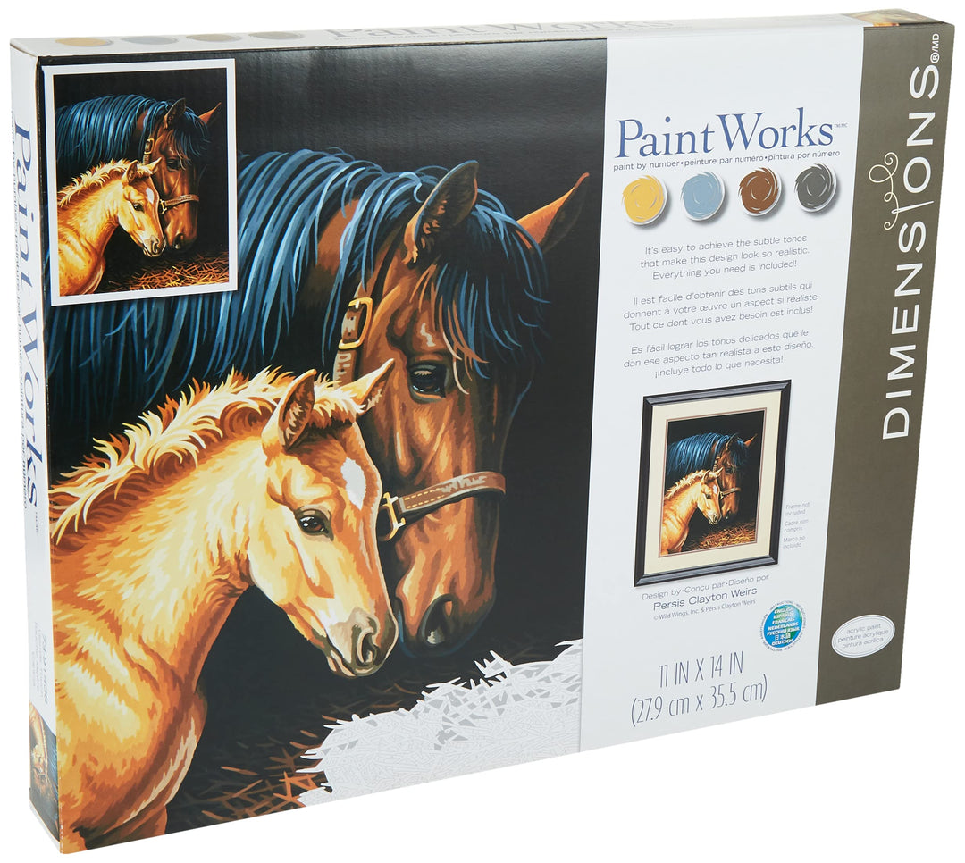 Horse Family Paint by Numbers for Adults, 11'' W x 14'' L