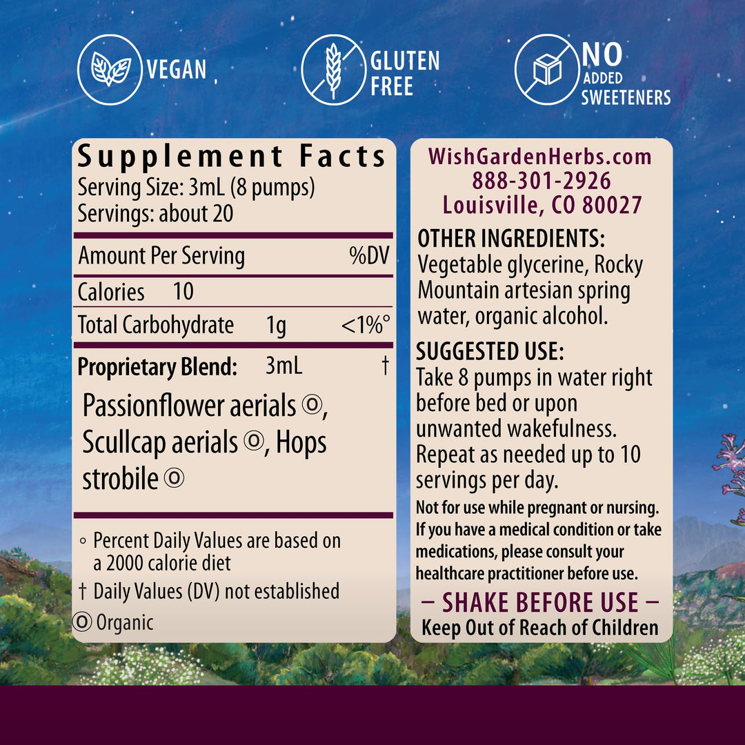 Herbs Sleepy Nights & Fresh Mornings - All-Natural Herbal Sleep Aid Tincture, Organic Sleep Supplement with Passionflower, Hops and Scullcap, Supports Deep Sleep & Healthy Sleep Cycles, 4oz