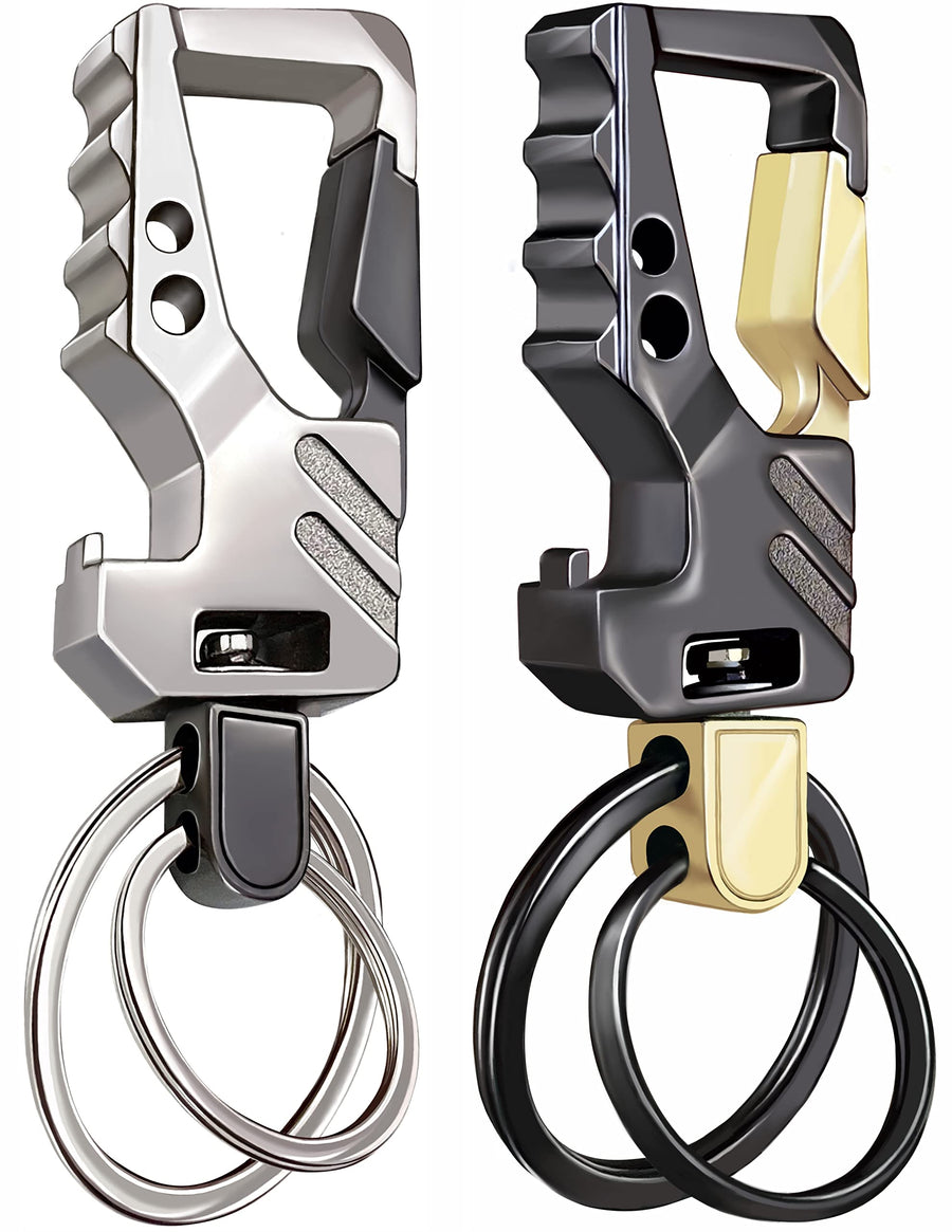 2Pcs KeyChains EDC Key Rings Key Chains Bottle Opener Auto Car Keys Tactical Carabiner Keychain with Clip