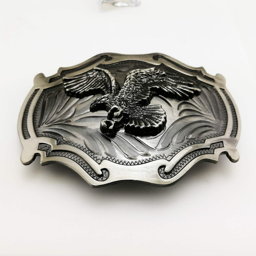 Vintage Retro Native American Grey Big Eagle Belt Buckle For Men