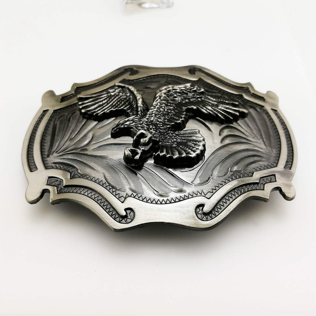Vintage Retro Native American Grey Big Eagle Belt Buckle For Men