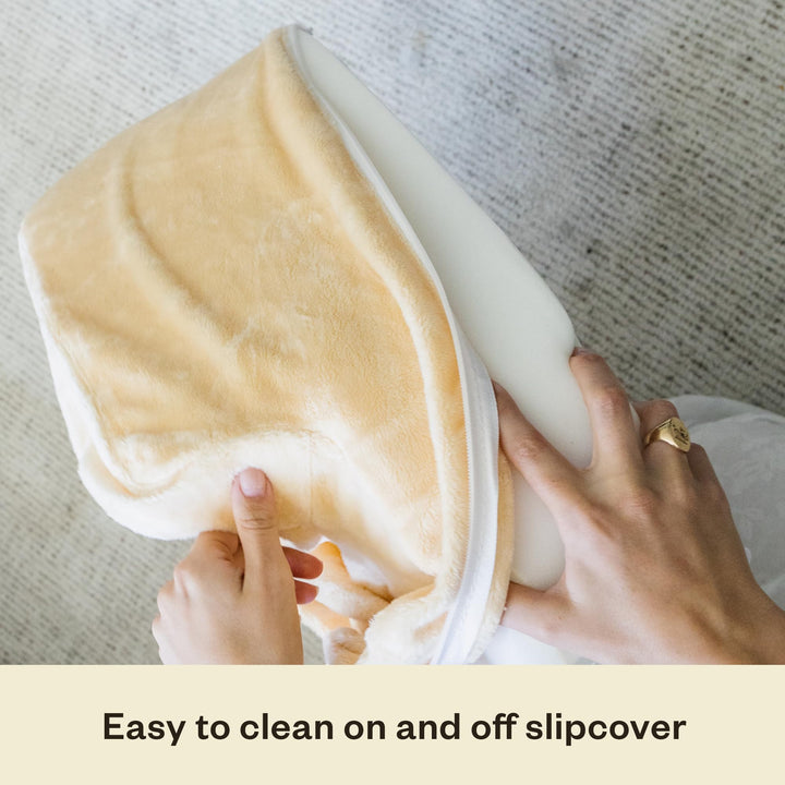 Super Deluxe Nursing Pillow Slipcover Sleeve | Great for Breastfeeding Moms | Pillow Not Included, Gold