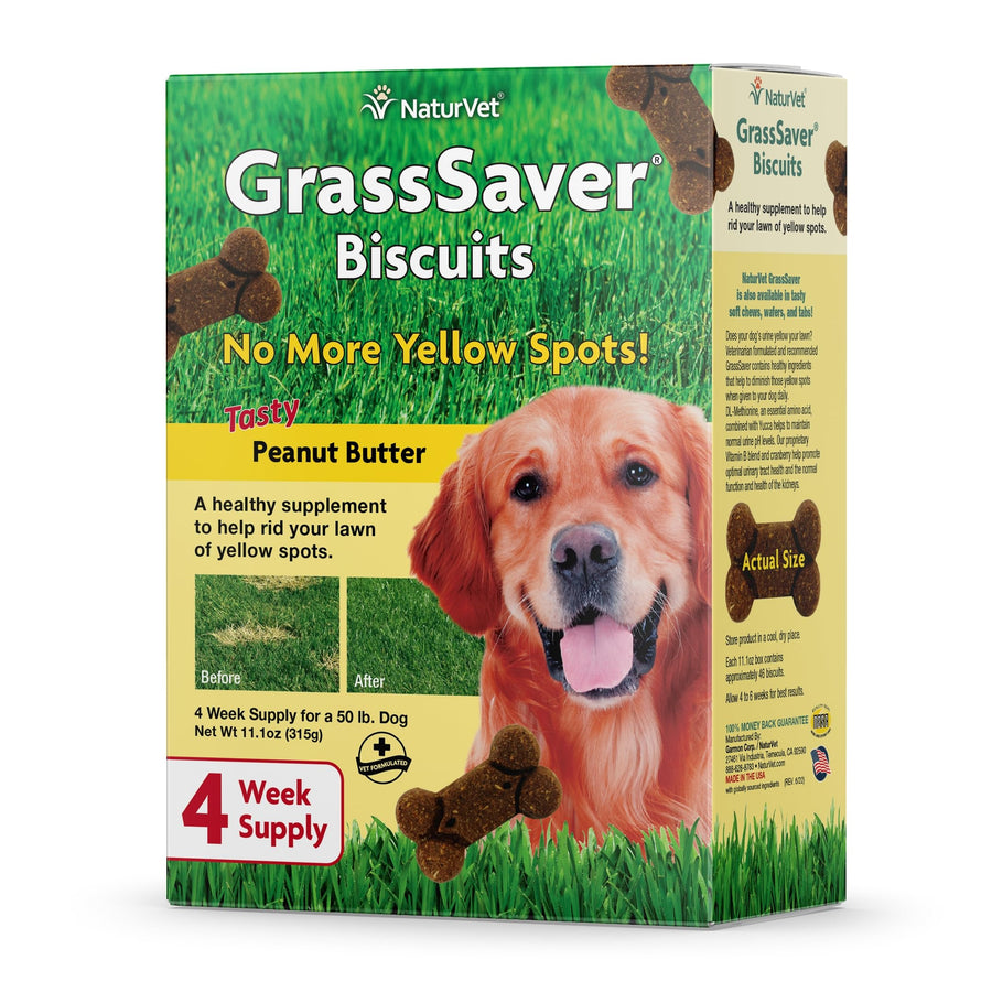 GrassSaver|Biscuits for Dogs – Help Keep Grass Green, Rid Your Lawn of Yellow Patches Caused by Dog Urine| No More Yellow Spots| DL-Methionine Peanut Butter Flavor – 11 oz