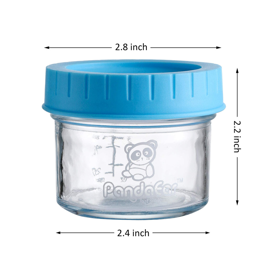 (12 Pack Glass Baby Food Storage Jars | 4 oz Reusable Small Containers Freezer Storage with Airtight Lids Leak Proof | Microwave & Dishwasher Safe | Infants Kids Babies