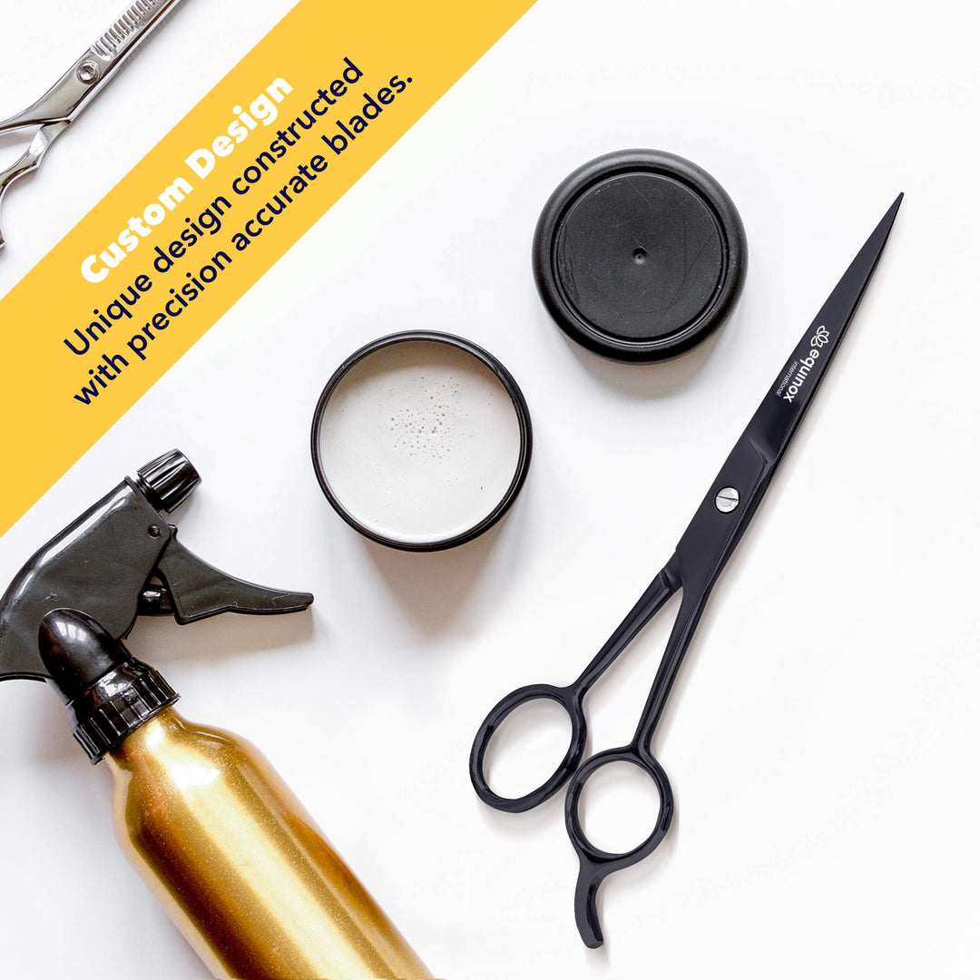 Professional Hair Cutting Scissors - 6.5 Inches Overall Length - Barber Scissors for Men and Women - Professional Scissors for Salon and Home Use - Black Professional Shears