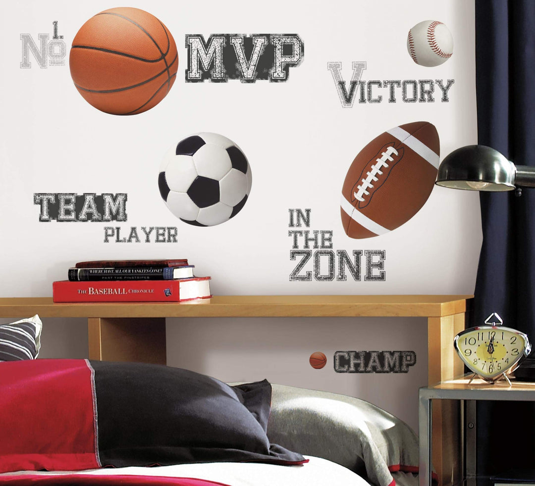 RMK1705SCS All Star Sports Saying Peel and Stick Wall Decals 10 inch x 18 inch