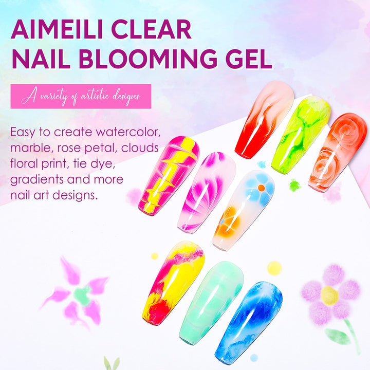 Nail Art Blossom Gel Nail Polish Soak Off UV LED Clear Blooming Gel Manicure 10ml
