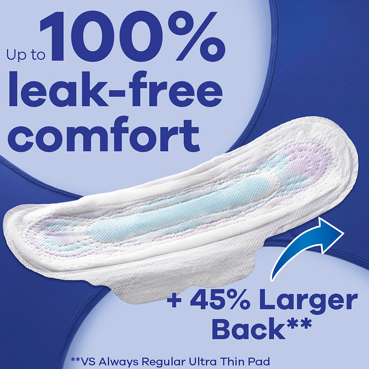 Ultra Thin Feminine Pads For Women, Size 5 Extra Heavy Overnight Absorbency, With Wings, Unscented, 24 Count