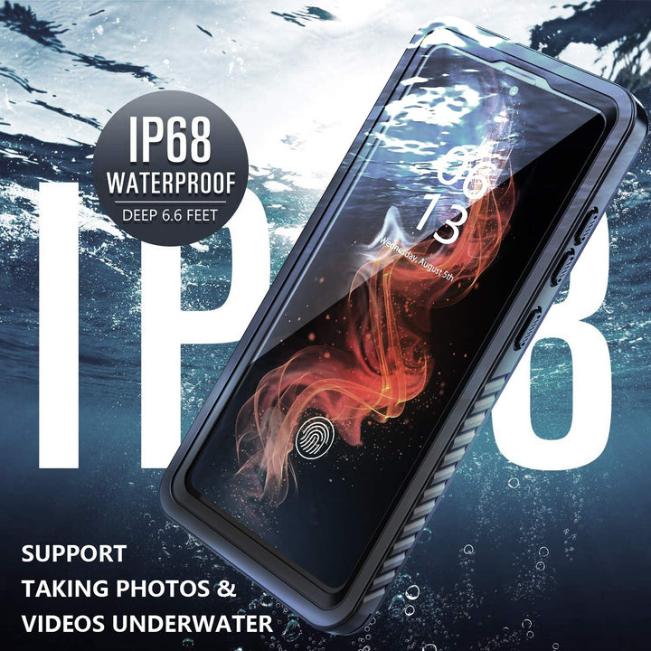 Waterproof Case for Samsung Galaxy S20 FE - Built-in Screen Protector, 360° Full Body Heavy Duty Protective Shockproof IP68 Underwater Case, Black
