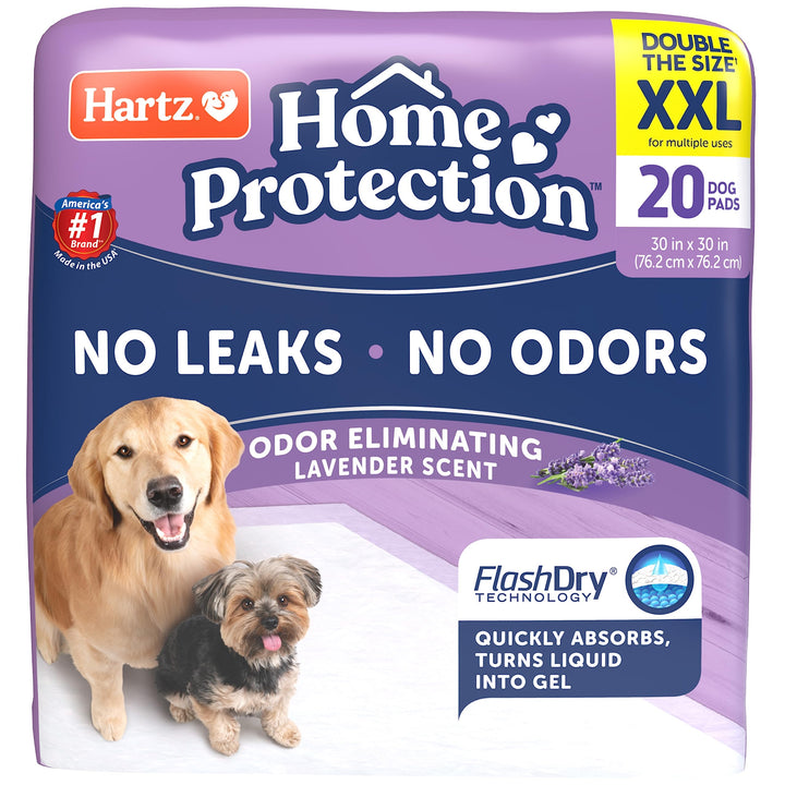 Home Protection Lavender Scent Odor Eliminating Gel Dog Pads, 30 x 30, 20 Count