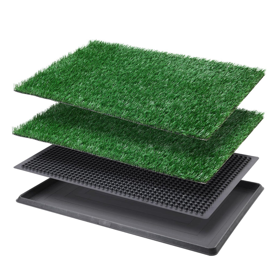 Dog Grass Pad with Tray Large, Indoor Dog Potties for Apartment and Patio Training, with 2 Packs Dog Grass Pee Pads for Replacement