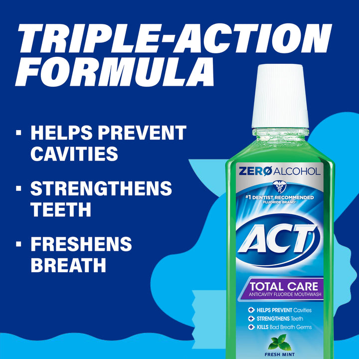 Act Anticavity Fluoride Mouth Rinse Alcohol Free, Fresh Mint 18 oz by Act