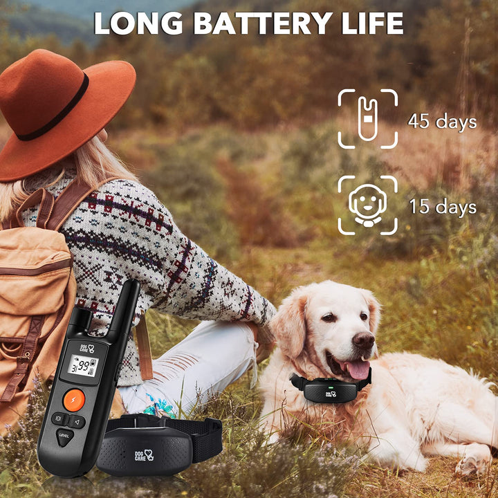 Dog Training Collar - Rechargeable Dog Shock Collar w/3 Training Modes, Beep, Vibration and Shock, Rainproof Training Collar, Up to 1000Ft Remote Range, Adjustable Shock Levels Dog Training Set