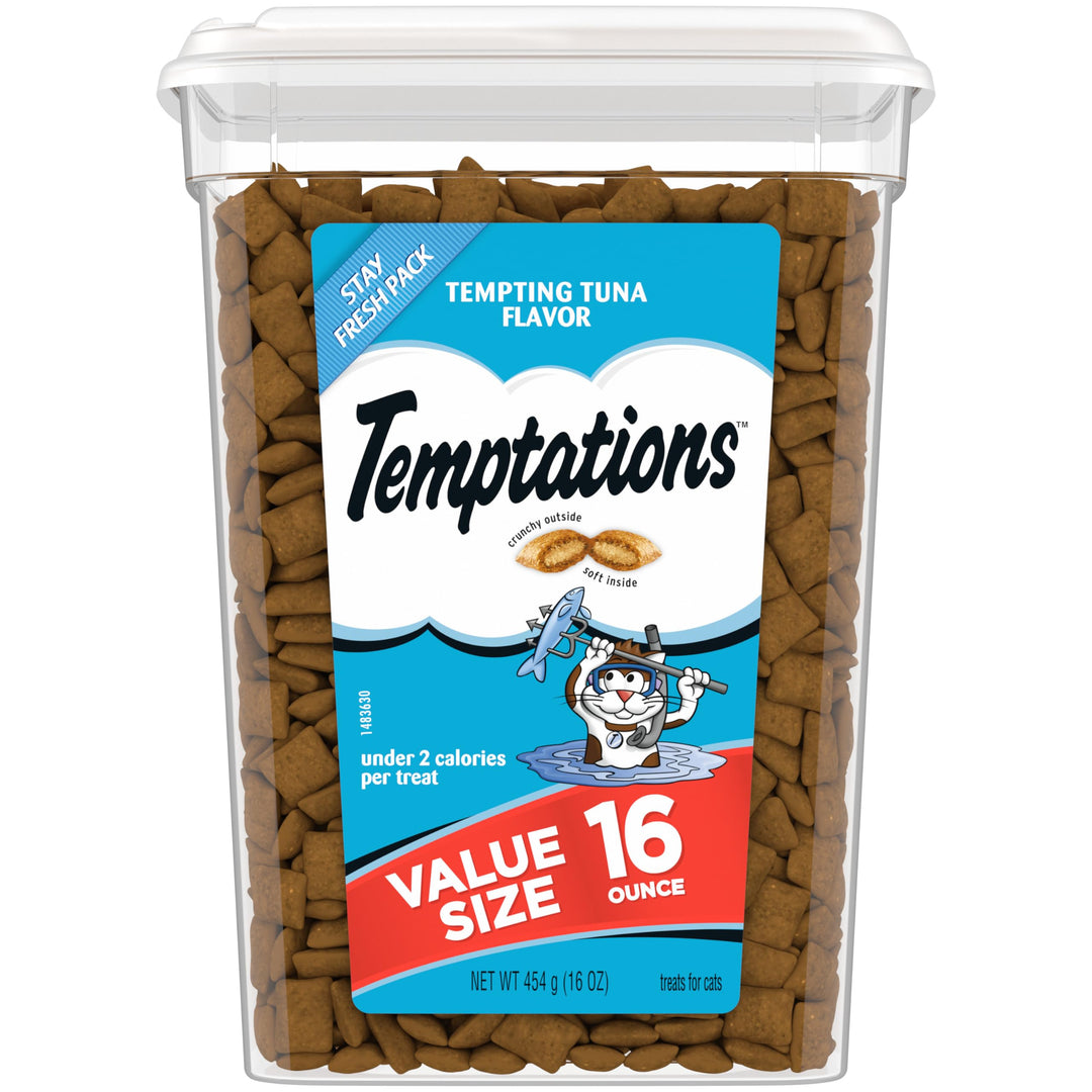 Classic Crunchy and Soft Cat Treats Tempting Tuna Flavor, 16 oz. Tub