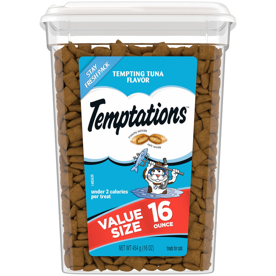 Classic Crunchy and Soft Cat Treats Tempting Tuna Flavor, 16 oz. Tub