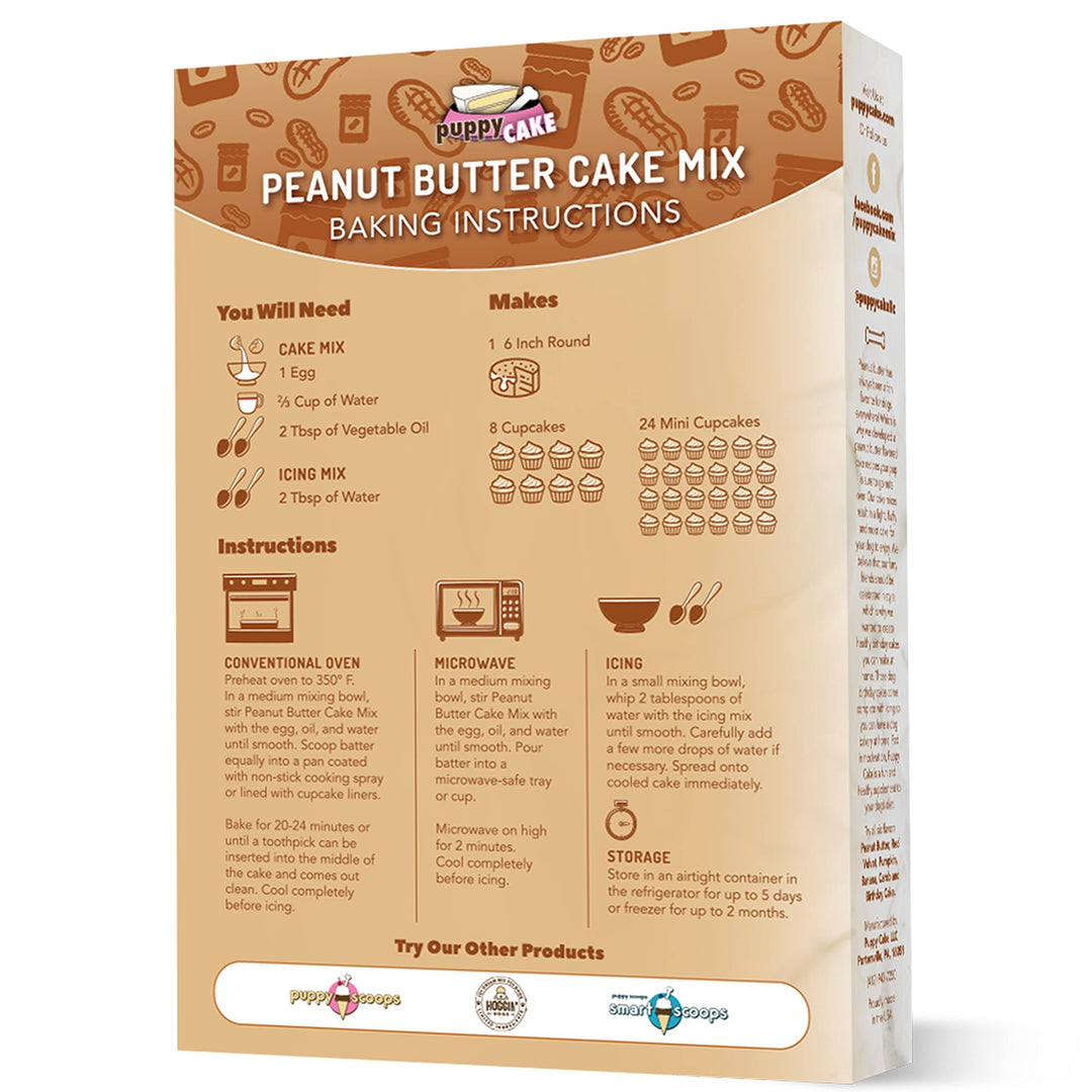 - Dog Birthday Cake Wheat-Free Cake Mix for Dogs to Eat - Includes Peanut Butter Flavor Cake Mix and Icing Mix - Easy to Make - Bake or Microwave, Natural Ingredients - Made in the USA