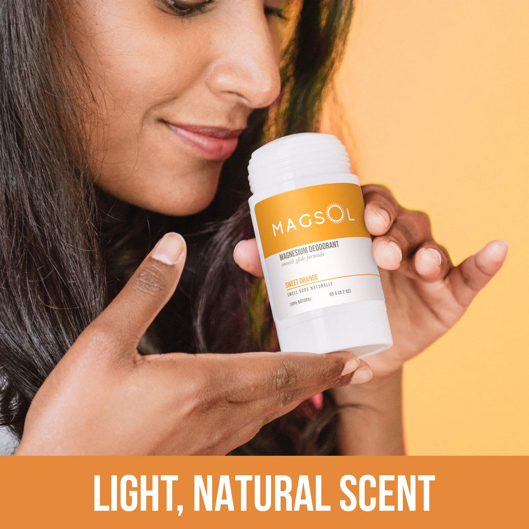 MAGSOL Natural Deodorant for Women & Men - Womens Deodorant with Magnesium - Perfect for Ultra Sensitive Skin, Aluminum Free Deodorant for Women, Baking Soda Free (Sweet Orange)
