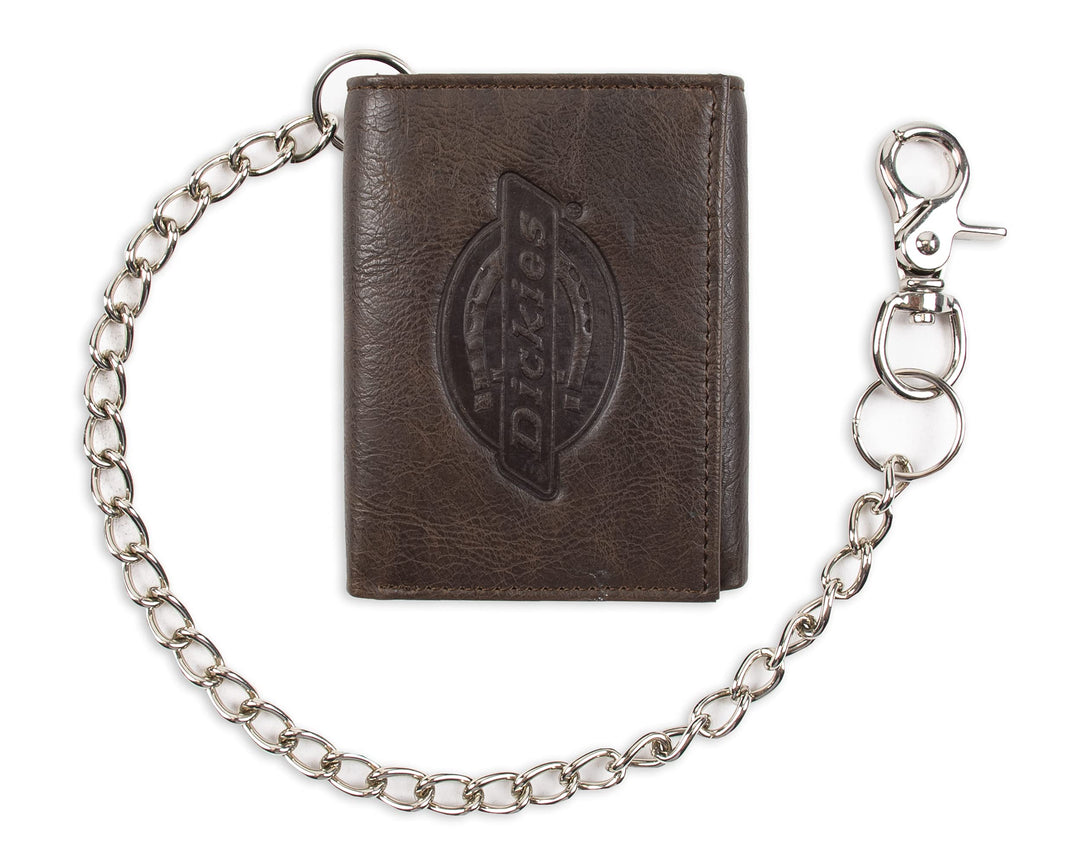 mens Leather Trifold Wallet, Dark Brown, One Size US