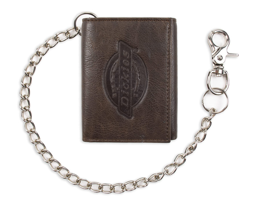 mens Leather Trifold Wallet, Dark Brown, One Size US