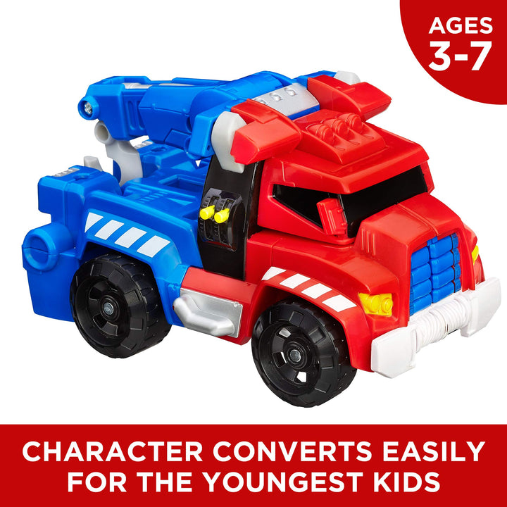 Playskool Heroes Rescue Bots Optimus Prime, 4.5-Inch Action Figure, Kids Converting Robot Toy, Christmas Stocking Stuffers, Ages 3+