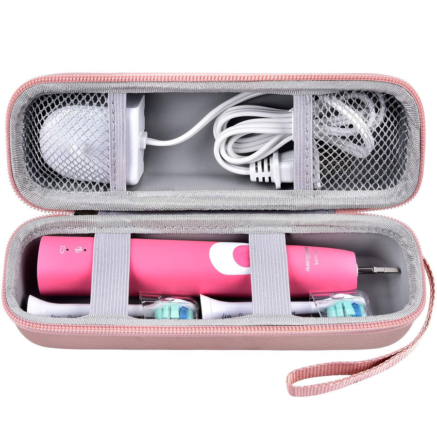Toothbrush Travel Case Compatible with Oral-B Pro 1000 2000 3000 3500 5000 7500/ for Philips Sonicare ProtectiveClean 4100 6100 5100 6500 7500 Rechargeable Electric Toothbrush (Box Only) -Gold