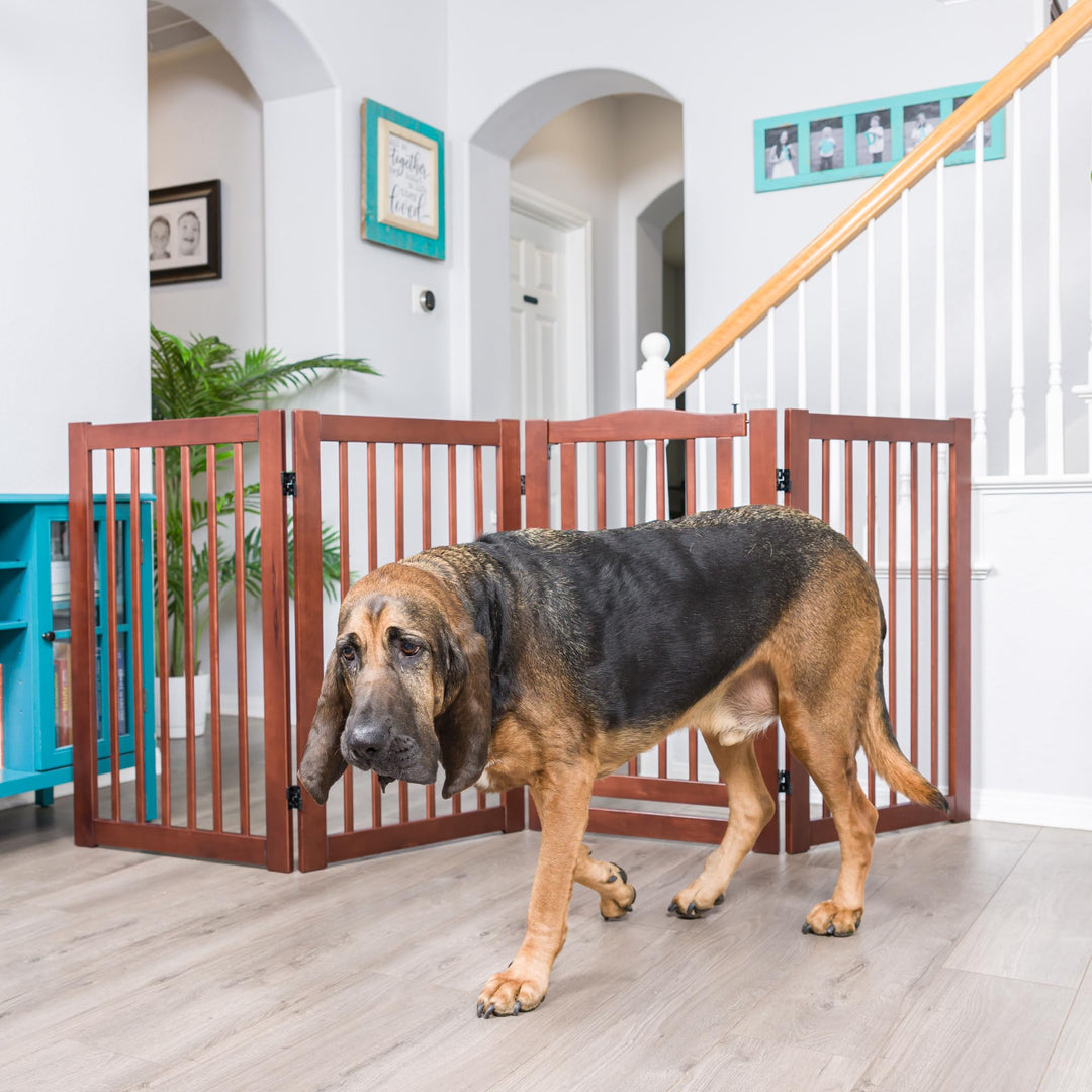 360 Configurable Freestanding Dog Gate with Door for Home