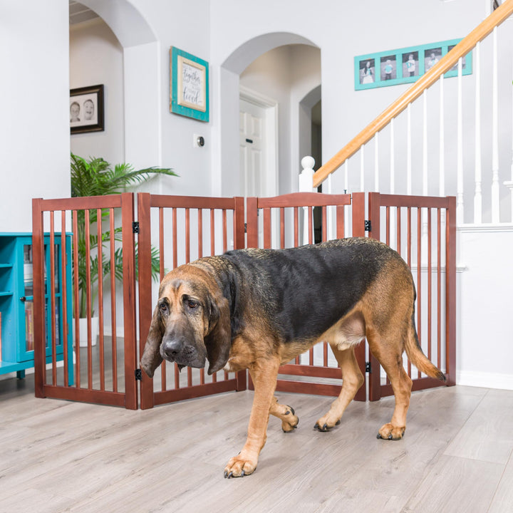 360 Configurable Freestanding Dog Gate with Door for Home