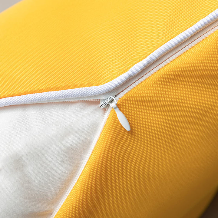 Pack of 2 Outdoor Waterproof Solid Throw Decorative Pillow Cover Decorative Square Outdoor Pillows Cushion Case Patio Pillows for Couch Tent Sunbrella (20''x20'', Yellow)