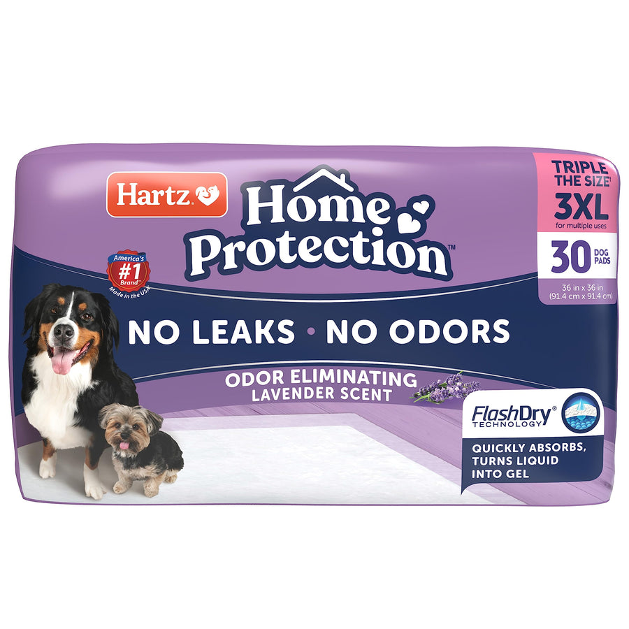 Home Protection Lavender Scented Dog Pads, 3XL 30 Count, Super Absorbent & Won't Leak, Odor Eliminating