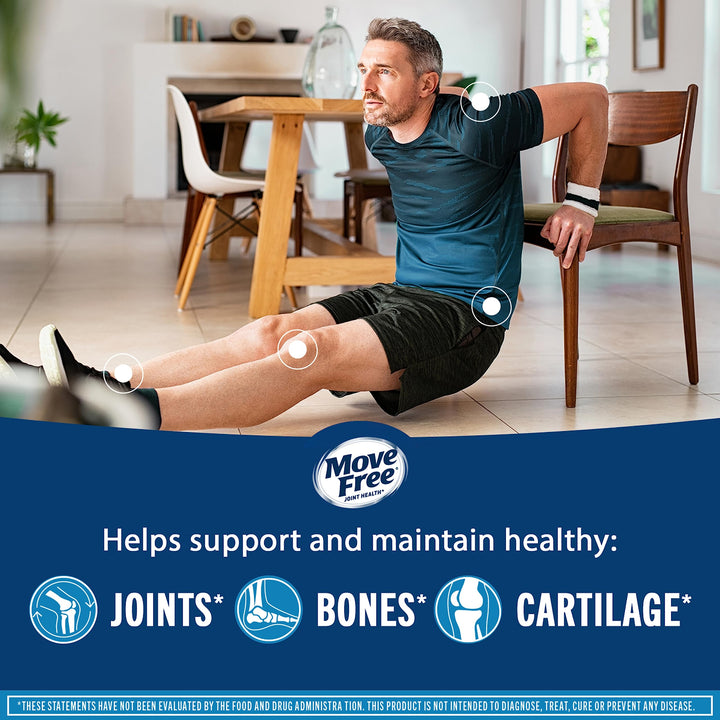 Advanced Glucosamine Chondroitin MSM + Vitamin D3 Joint Support Supplement, Supports Mobility Comfort Strength Flexibility & Bone + Immune Health - 120 Tablets (60 servings)*