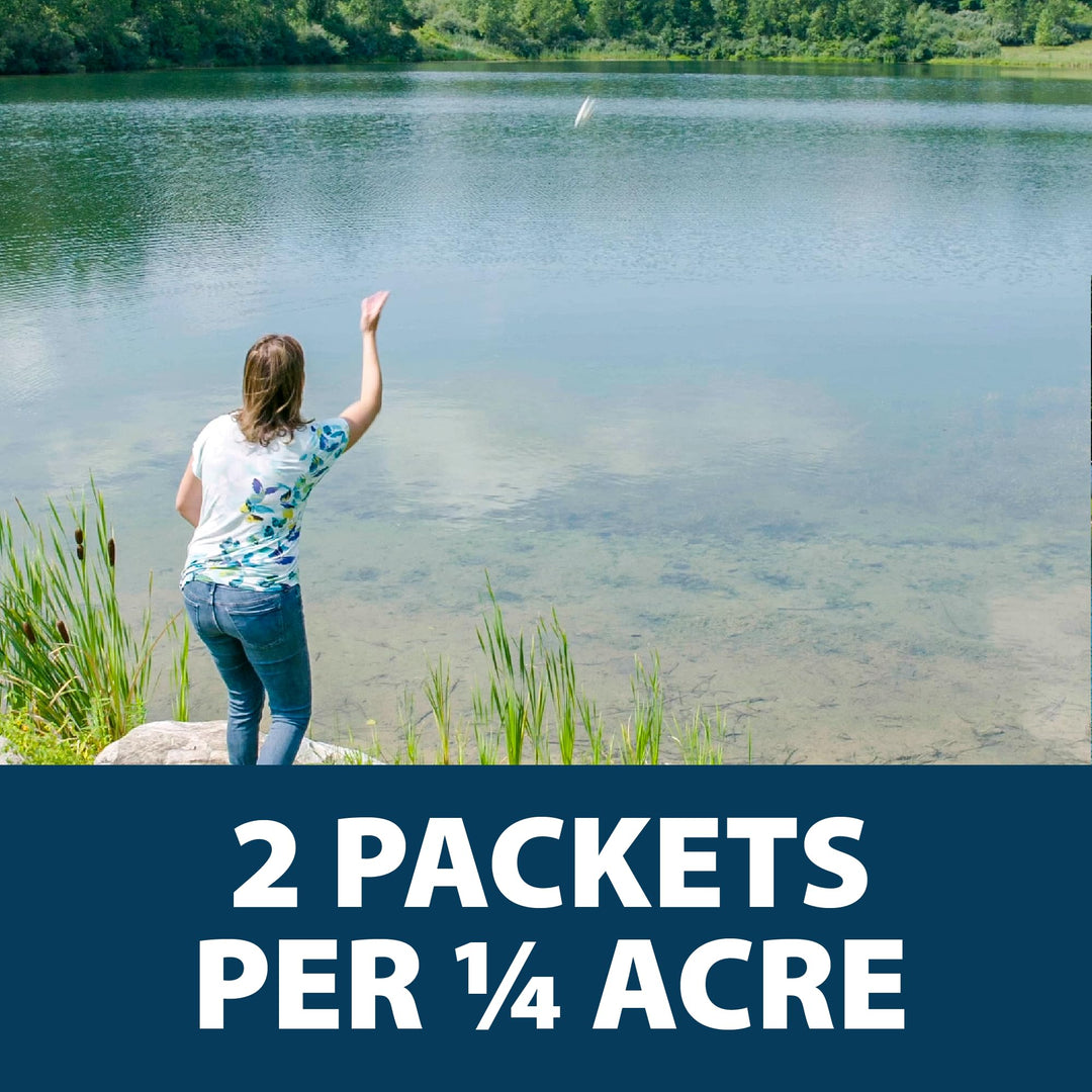 PondClear Packets, Beneficial Bacteria & Enzyme Clarifier Treatment with Ecoboost PRx, Clear & Clean Pond & Lake Water, Safe for Fish, 12-Count