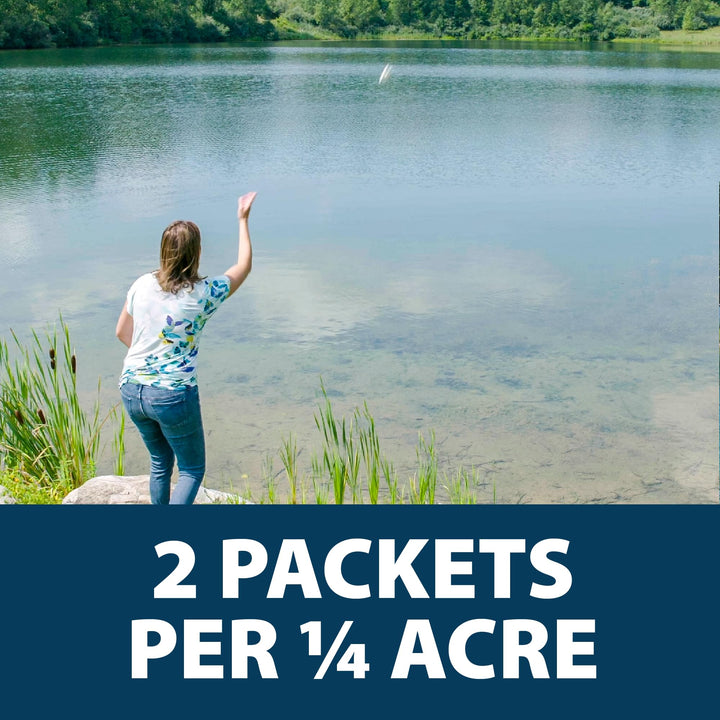 PondClear Packets, Beneficial Bacteria & Enzyme Clarifier Treatment with Ecoboost PRx, Clear & Clean Pond & Lake Water, Safe for Fish, 12-Count